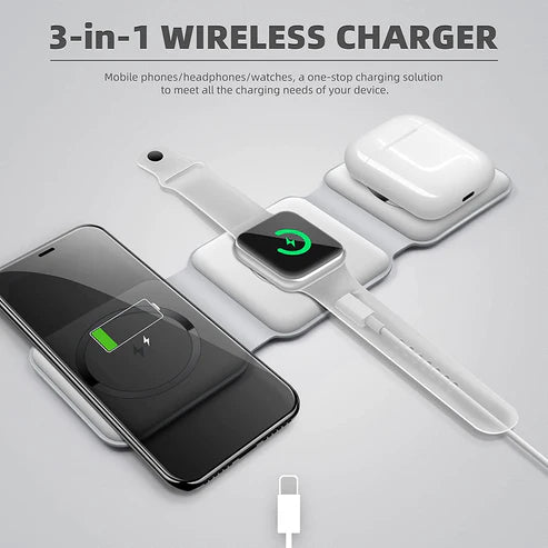 3-in-1 Magnetic Wireless Charging Station – Fast & Portable